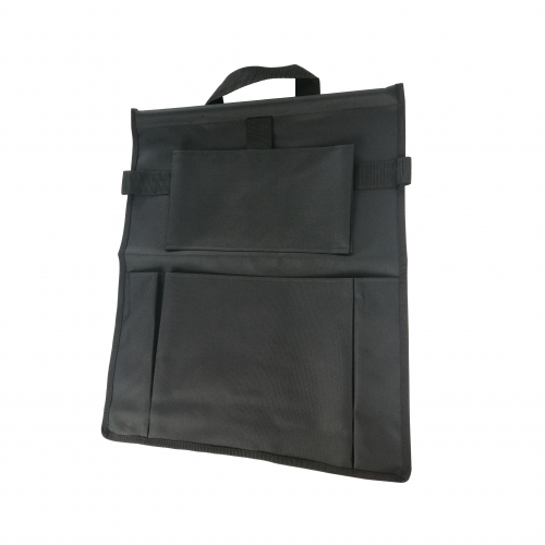 Schwarze Tasche für Staubsauger-Zubehör. Verwenden Sie sie für Saugbürsten, Saugdüsen, Ersatzteile usw.