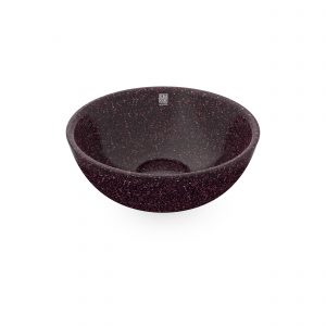 Berry-dunkellila. Dieses Woodio Soft40 Waschbecken Table Top hat eine sanfte und moderne runde Form und glänzende Oberfläche. Das Material ist Woodios Massivholz-Verbundwerkstoff, das in vielen harmonischen Farbtöne hergestellt wird.
