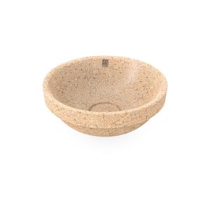 Natural Holzfarbe. Dieses Woodio Soft60 Waschbecken Eingelassen hat eine sanfte und moderne runde Form und glänzende Oberfläche. Das Material ist Woodios Massivholz-Verbundwerkstoff, das in vielen harmonischen Farbtöne hergestellt wird.